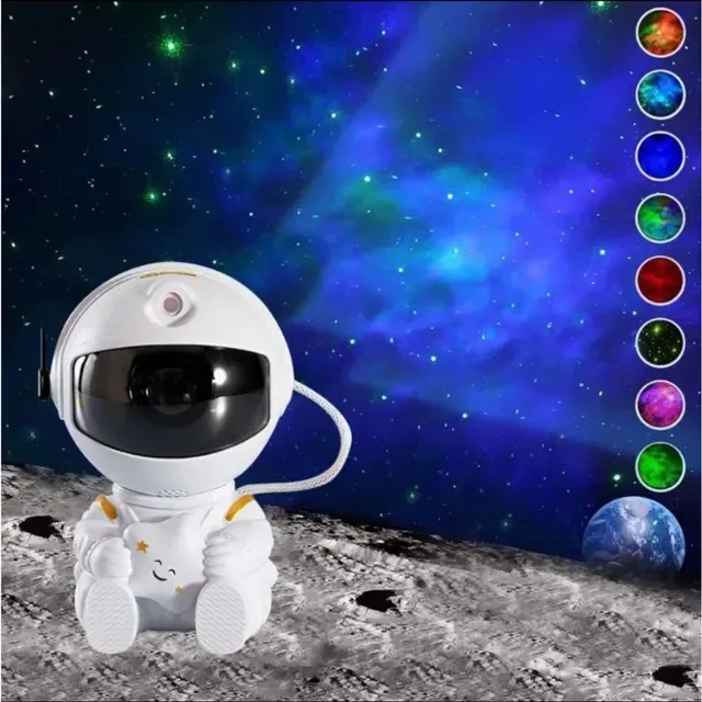 Mini Projetor De Luz Noturna Estrela De Astronauta Decoração Para Galáxia Luz De Luminaria Girado Céu Estrelada