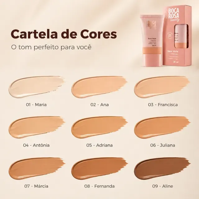Base Mate Boca Rosa Beauty by Payot 30ml | Alta Cobertura e Longa Duração