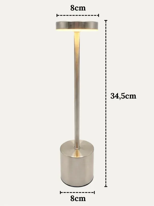 Luminária de Mesa LED Sem Fio Recarregável Touch | 5 Cores