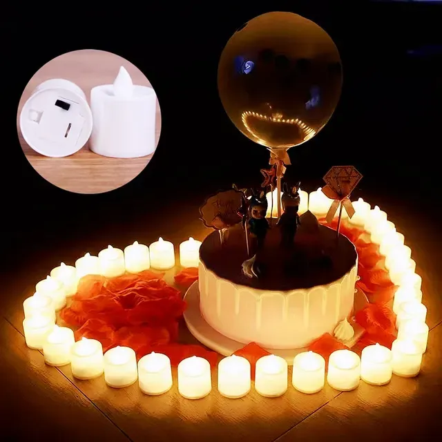 24 Peças Vela Led Eletrônica s Inclusas Linda Amarela Decorativa Festa