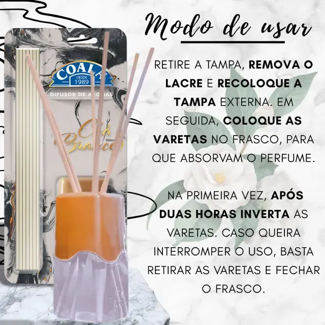 Coala Difusor de Aromas Cha Branco 100 ml ambientes