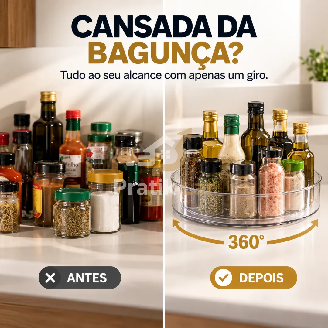 Organizador Giratório 360 Multiuso Para Cozinha Molhos Cosméticos
