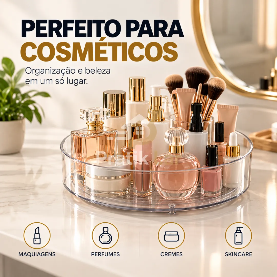 Organizador Giratório 360 Multiuso Para Cozinha Molhos Cosméticos