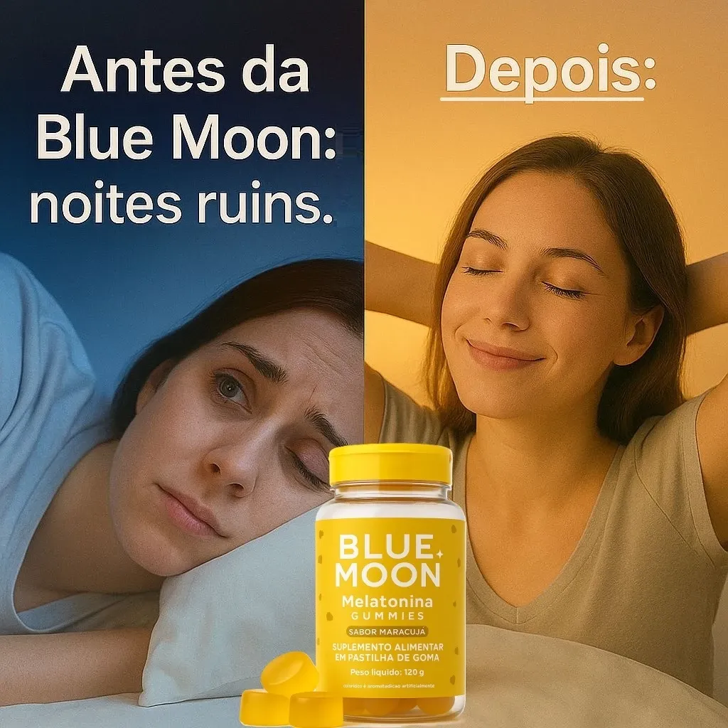 Blue Moon Melatonina em Gomas – Suplemento Noturno Sabor Maracujá 30un