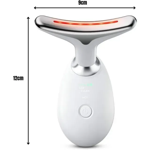 Massageador Facial LED 7 Cores | Terapia de Luz e Vibração para Rosto e Pescoço