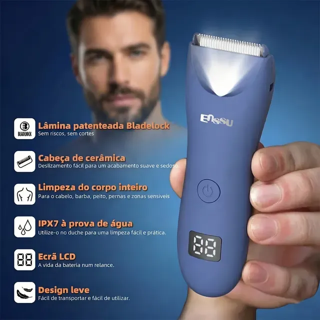 Máquina de Cortar Cabelo e Barba ENSSU X7 | Kit Aparador Elétrico