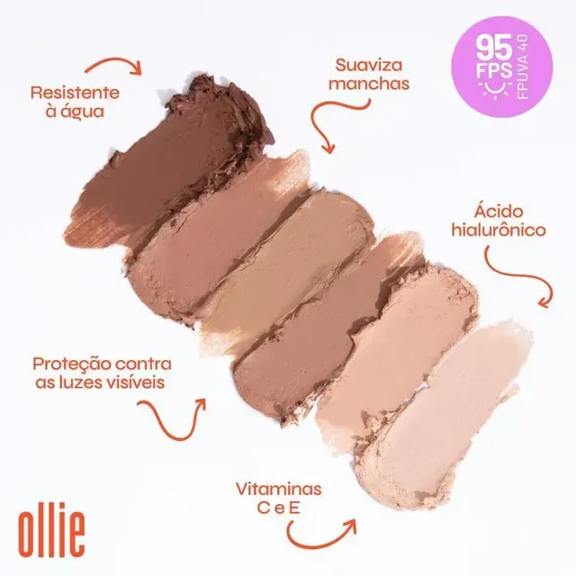 Protetor Solar em Bastão com Cor Ollie FPS 95 | Alta Proteção + Cobertura