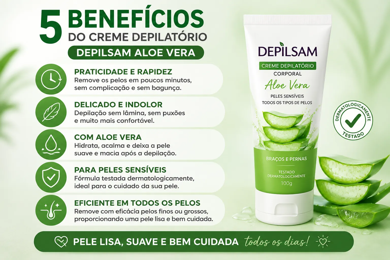 Creme Depilatório Corporal Depilsam Aloe Vera 200G