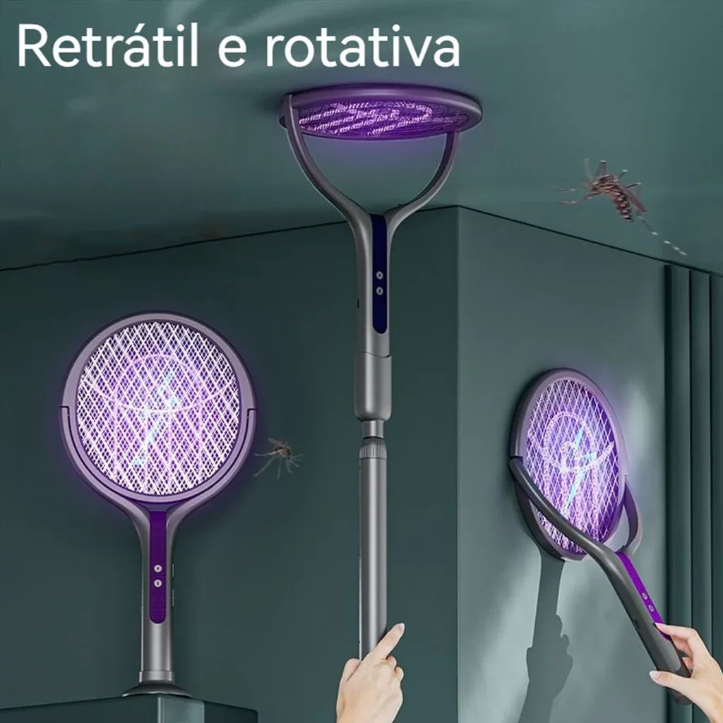 Raquete elétrica dobrável.