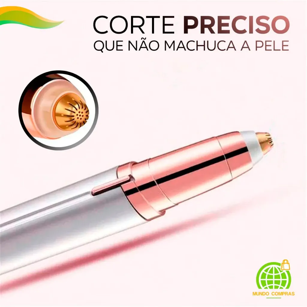 Depilador Facial Elétrico Portátil USB 4 em 1 – Sobrancelha, Buço, Nariz e Orelha