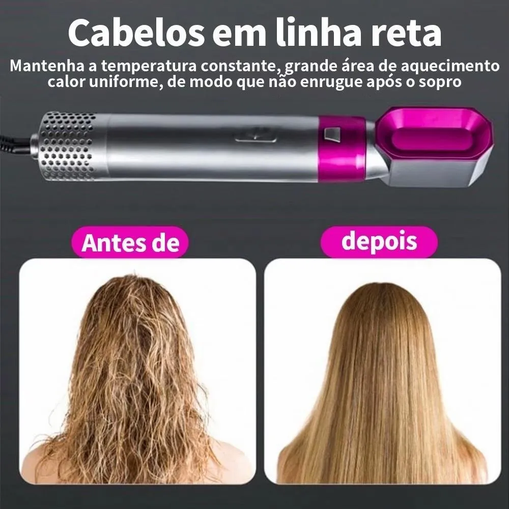 Escova 5 em 1 Secador, Pente, Modelador, Aumenta volume Profissional 110V E 220V