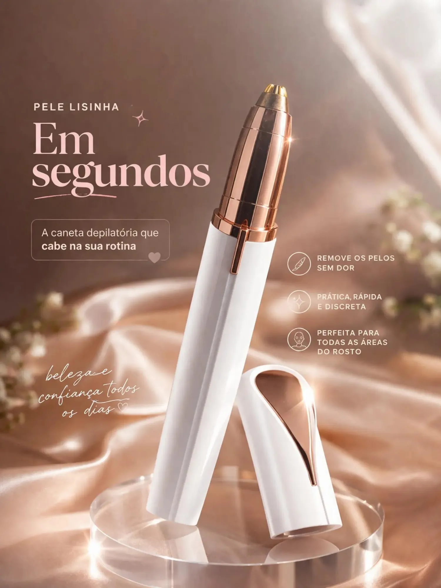 Depilador Indolor Caneta Sobrancelha Removedor Instantâneo