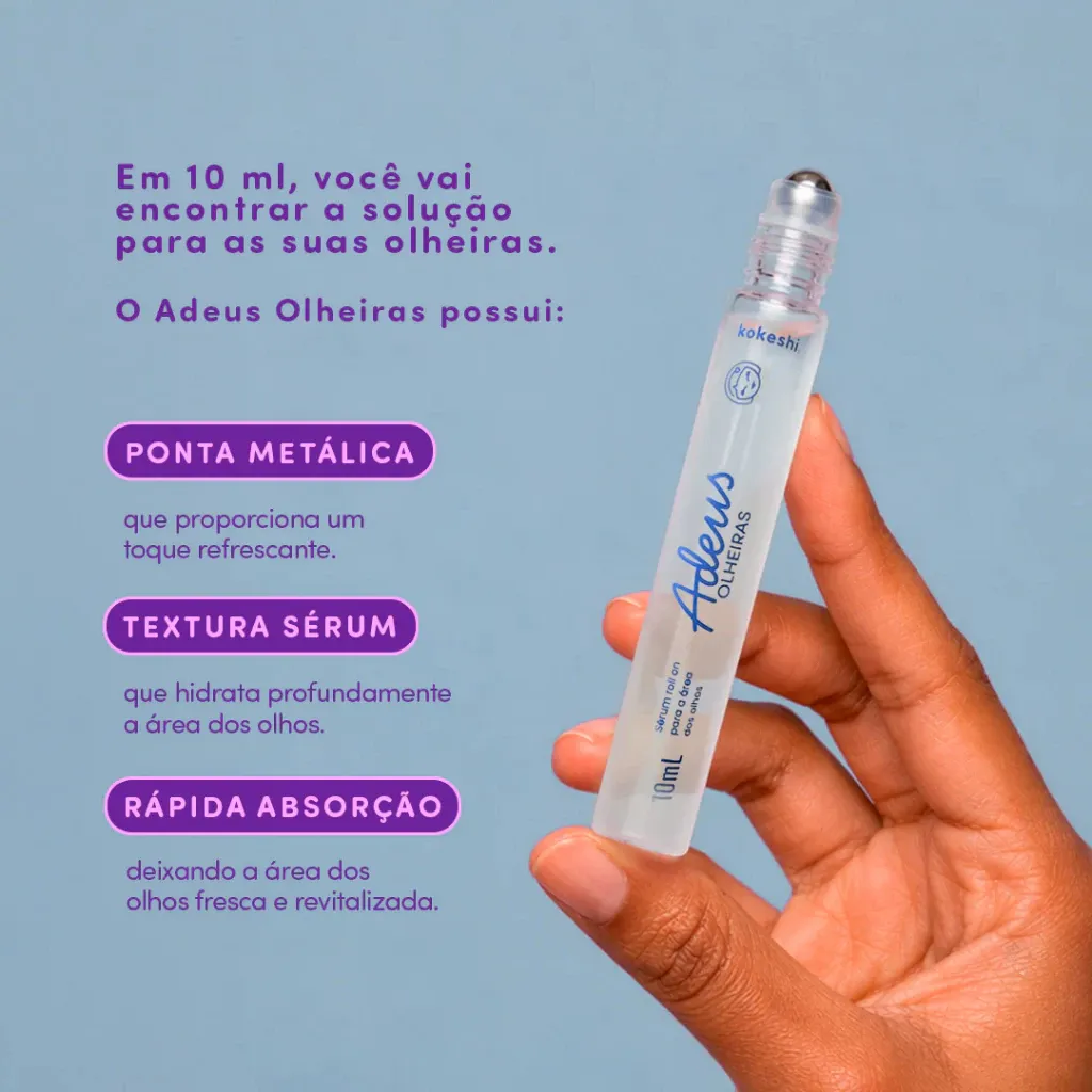 Sérum Roll-On Área dos Olhos Adeus Olheiras 10ml Kokeshi