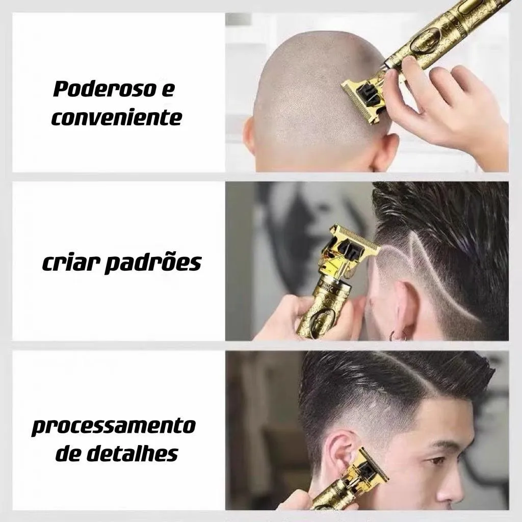 Máquina De Cortar Cabelo Para Barba Masculina Designer Aleatório Elétrico Profissional