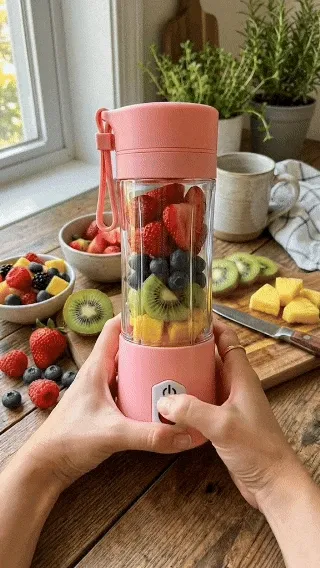 Mini Liquidificador Portátil Shake 6 Lâminas + USB