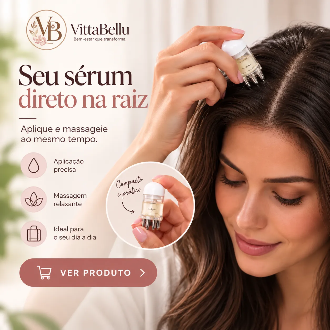 Serum Poderoso Rosé Cresce Barba e Cabelo Sobrancelha Tônico Capilar Original