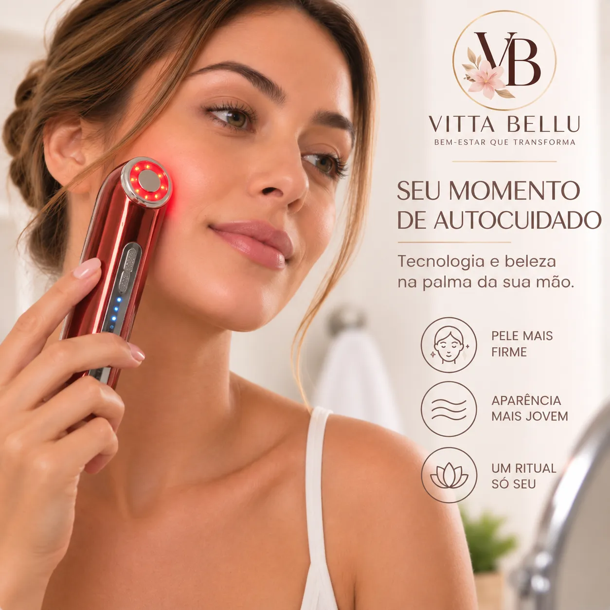 Dispositivo de Lifting Facial Portátil Radiofrequência Antirrugas Pele Firme Rejuvenescimento