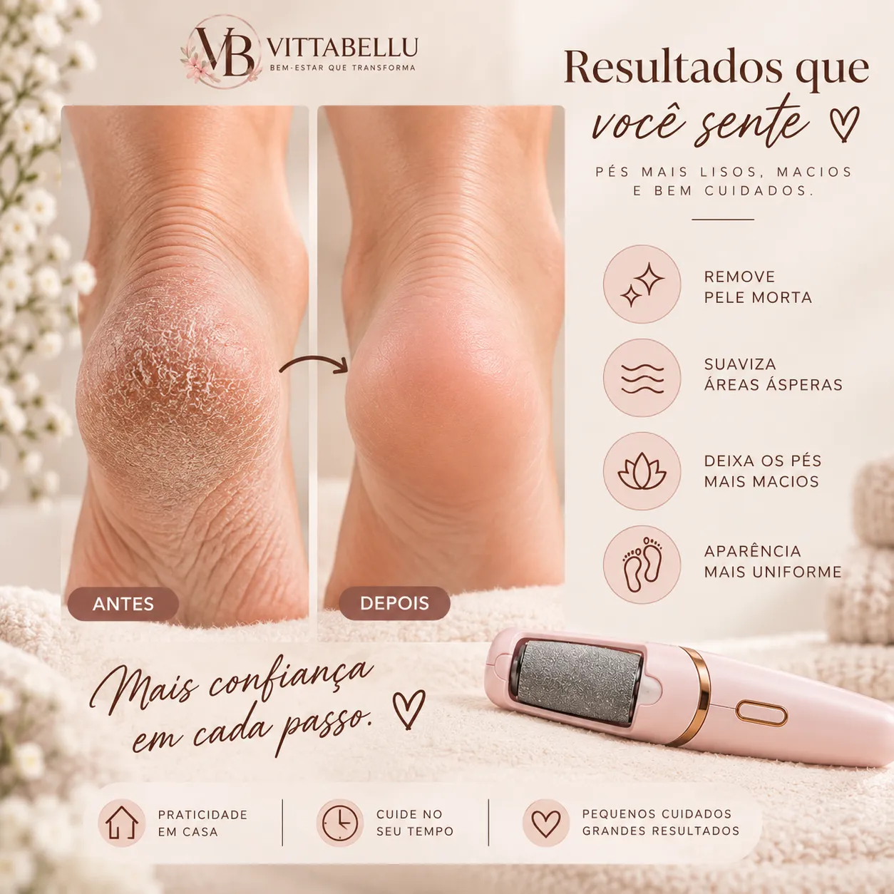 LIXADOR E ESFOLIADOR DE PÉ - TIRA CALOS PORTÁTIL
