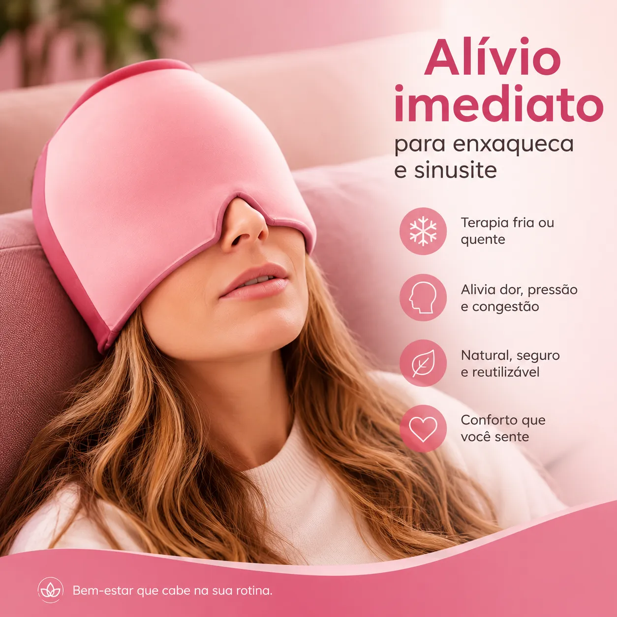 Touca Térmica de Gel para Enxaqueca – Frio/Quente