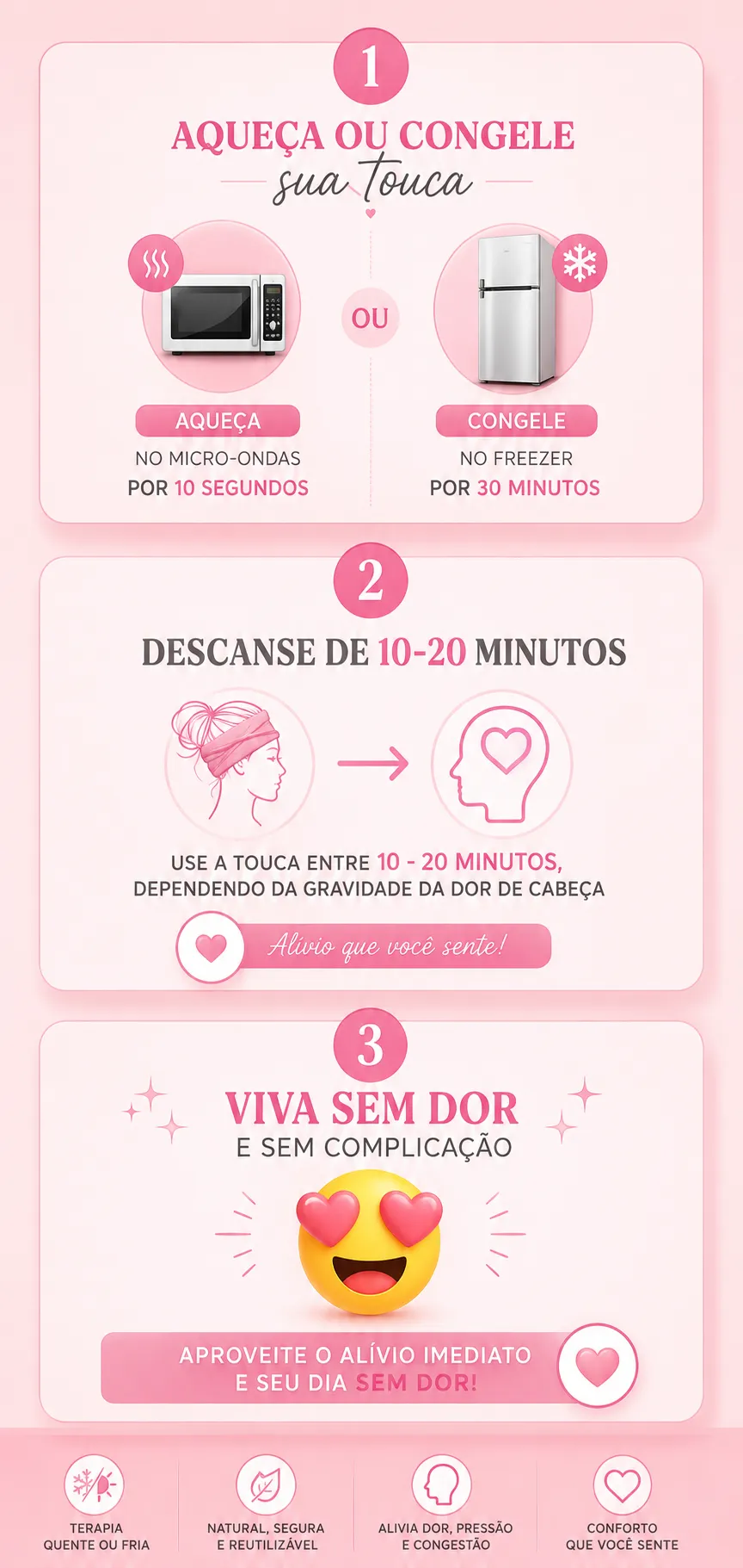 Touca Térmica de Gel para Enxaqueca – Frio/Quente