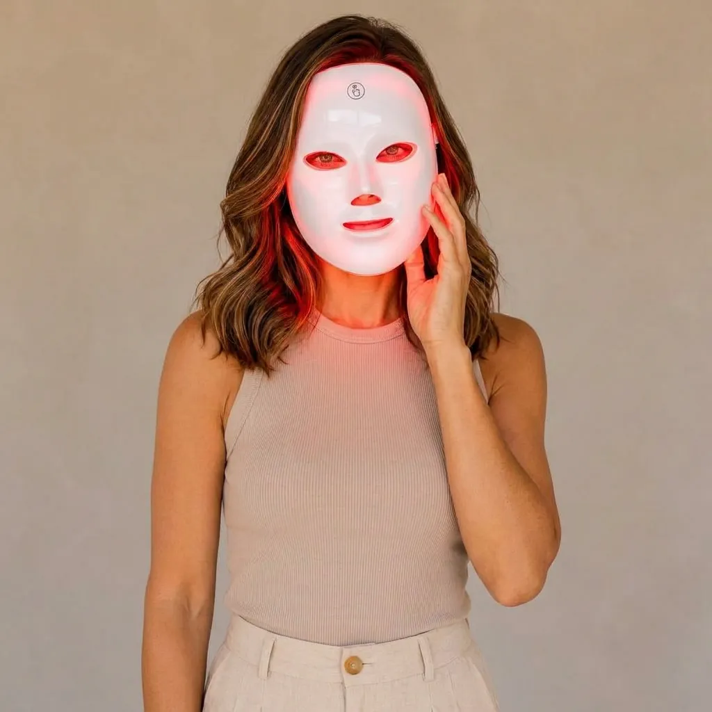 Máscara Facial LED 7 Cores – Fototerapia para Skincare em Casa