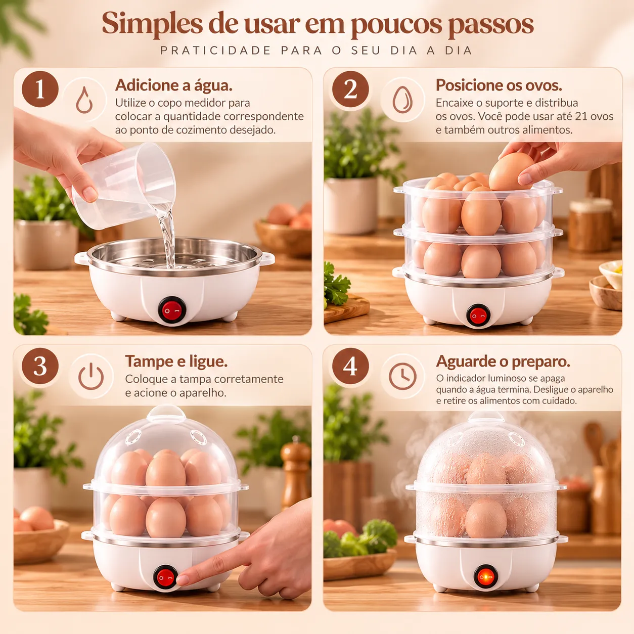 EasyCook 21 – Cozedor Elétrico Multifuncional a Vapor