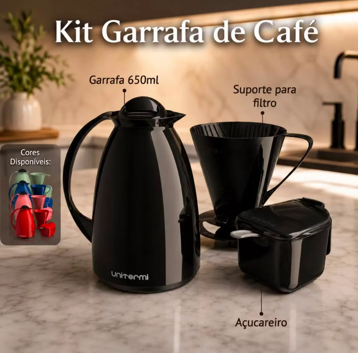KIT CAFÉ PRÁTICO EM VÁRIAS CORES