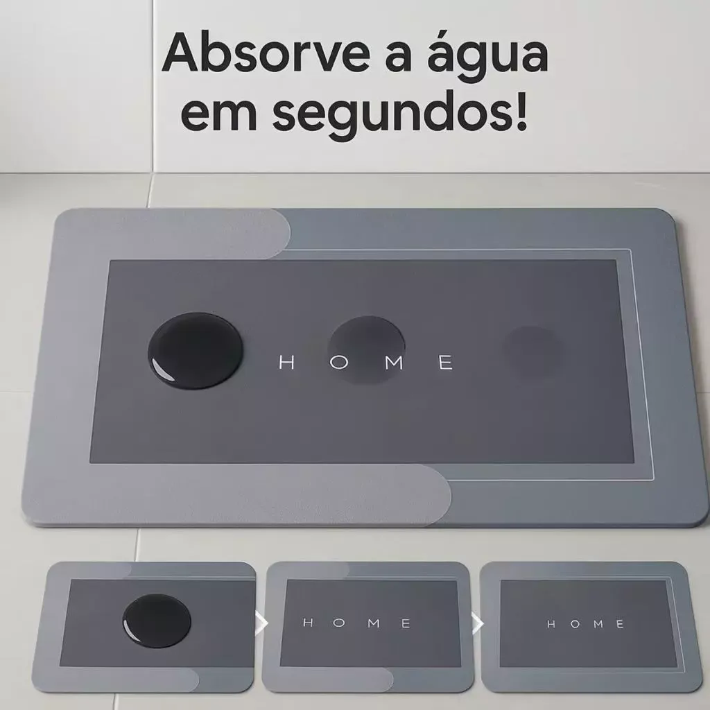 Tapete de Banheiro Absorvente Antiderrapante Secagem Rápida