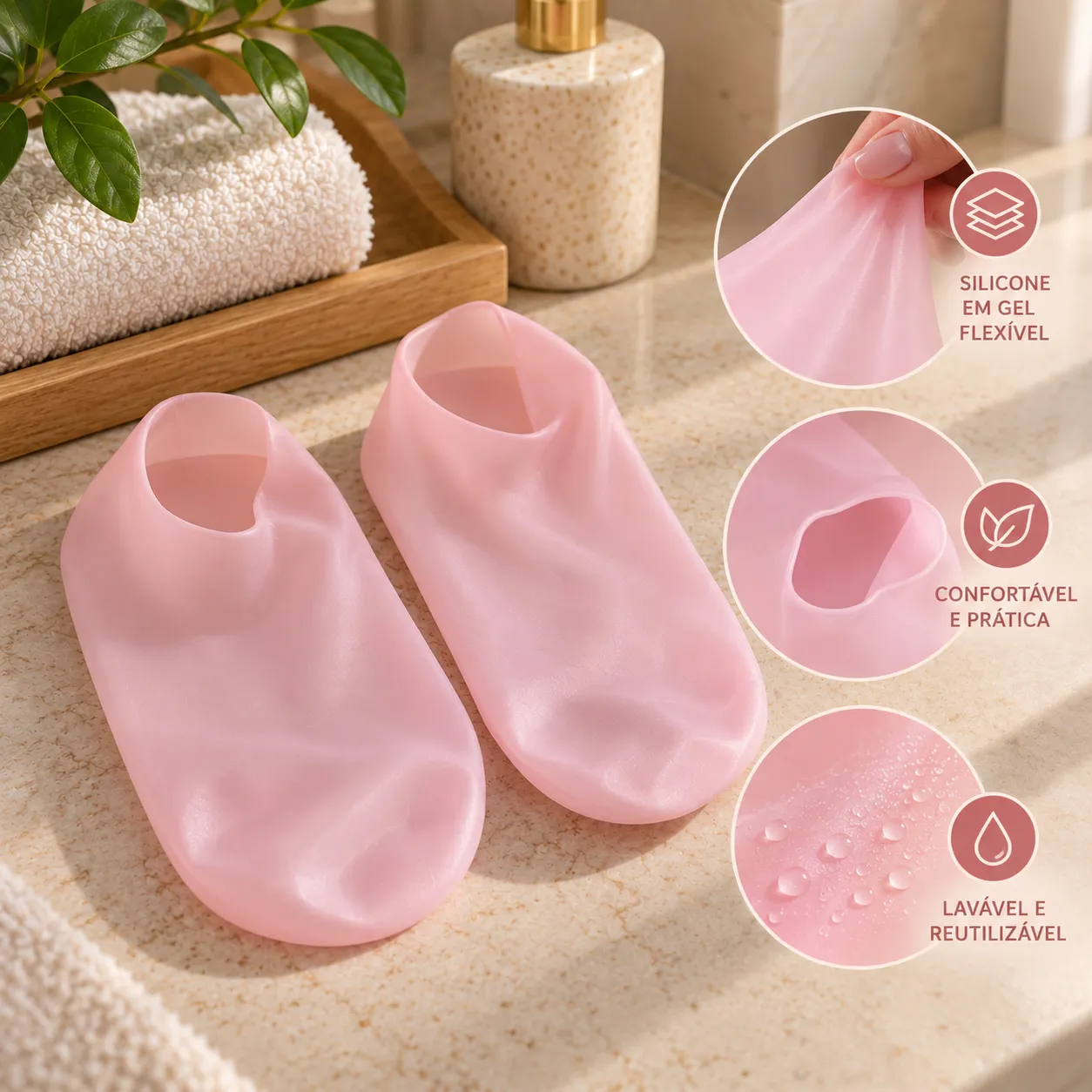 Meias de Silicone Hidratantes para os Pés – Hidratação Intensiva e Pés Macios