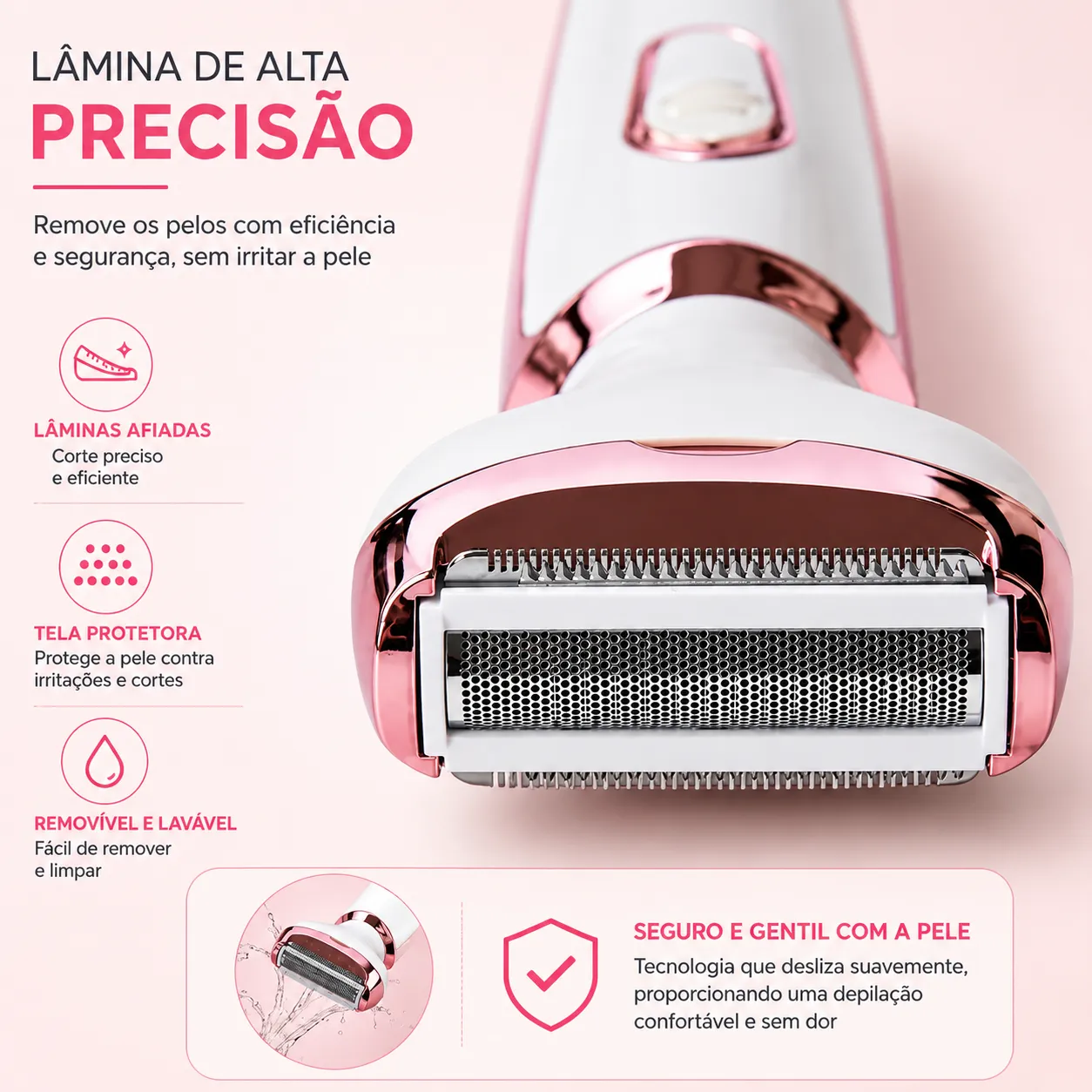 Aparador Elétrico Feminino 4 em 1 Recarregável | Precisão e Praticidade ✨