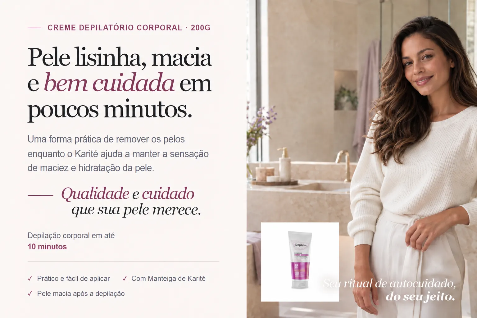 Creme Depilatório Corporal Depilsam Karité 200G