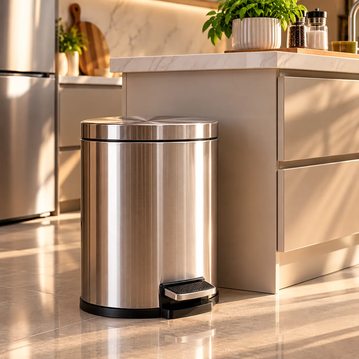 Kit Lixeiras Inox Premium 3 Peças – Mais Elegância e Organização para Sua Casa