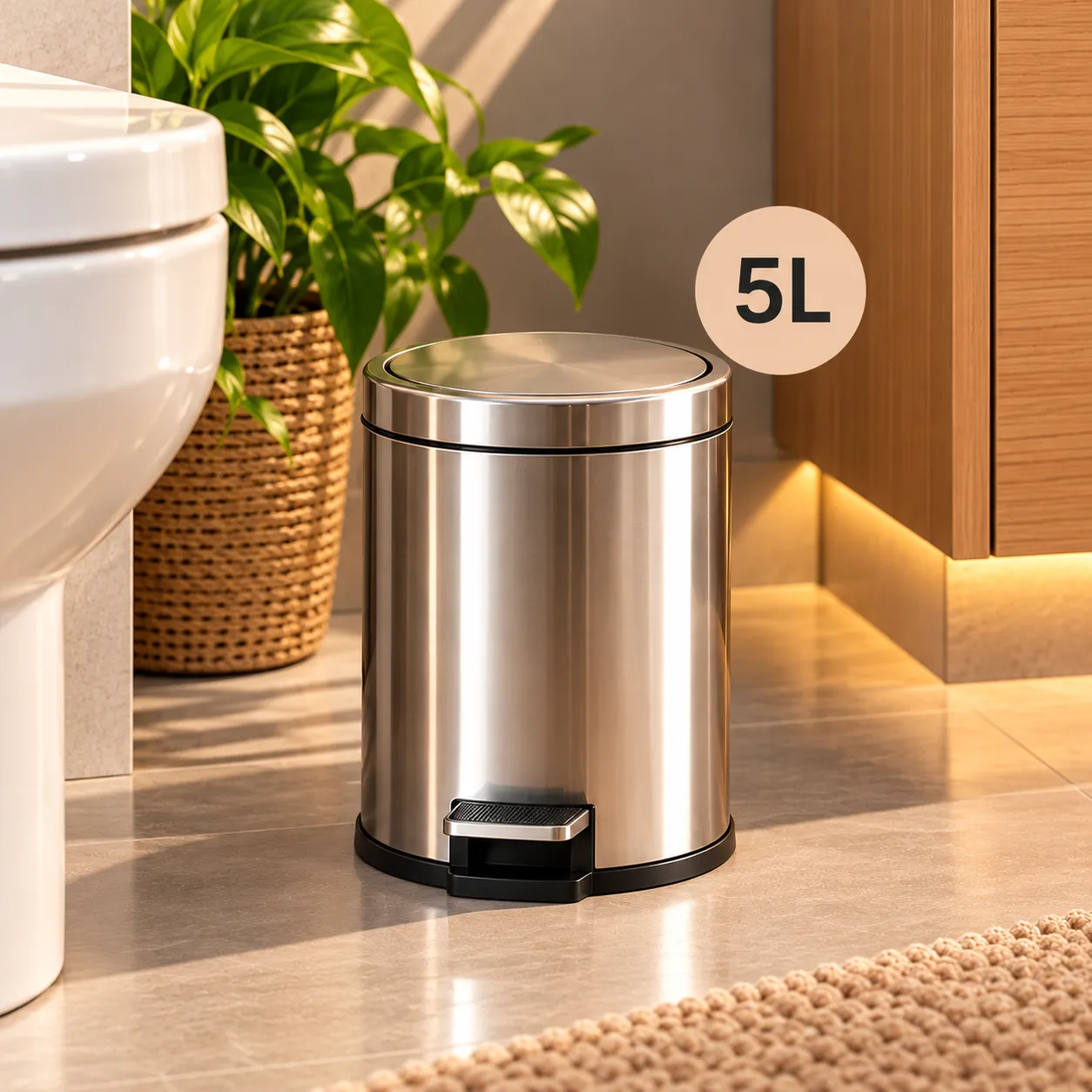 Kit Lixeiras Inox Premium 3 Peças – Mais Elegância e Organização para Sua Casa