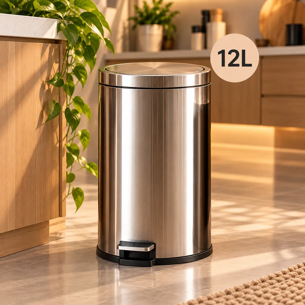 Kit Lixeiras Inox Premium 3 Peças – Mais Elegância e Organização para Sua Casa