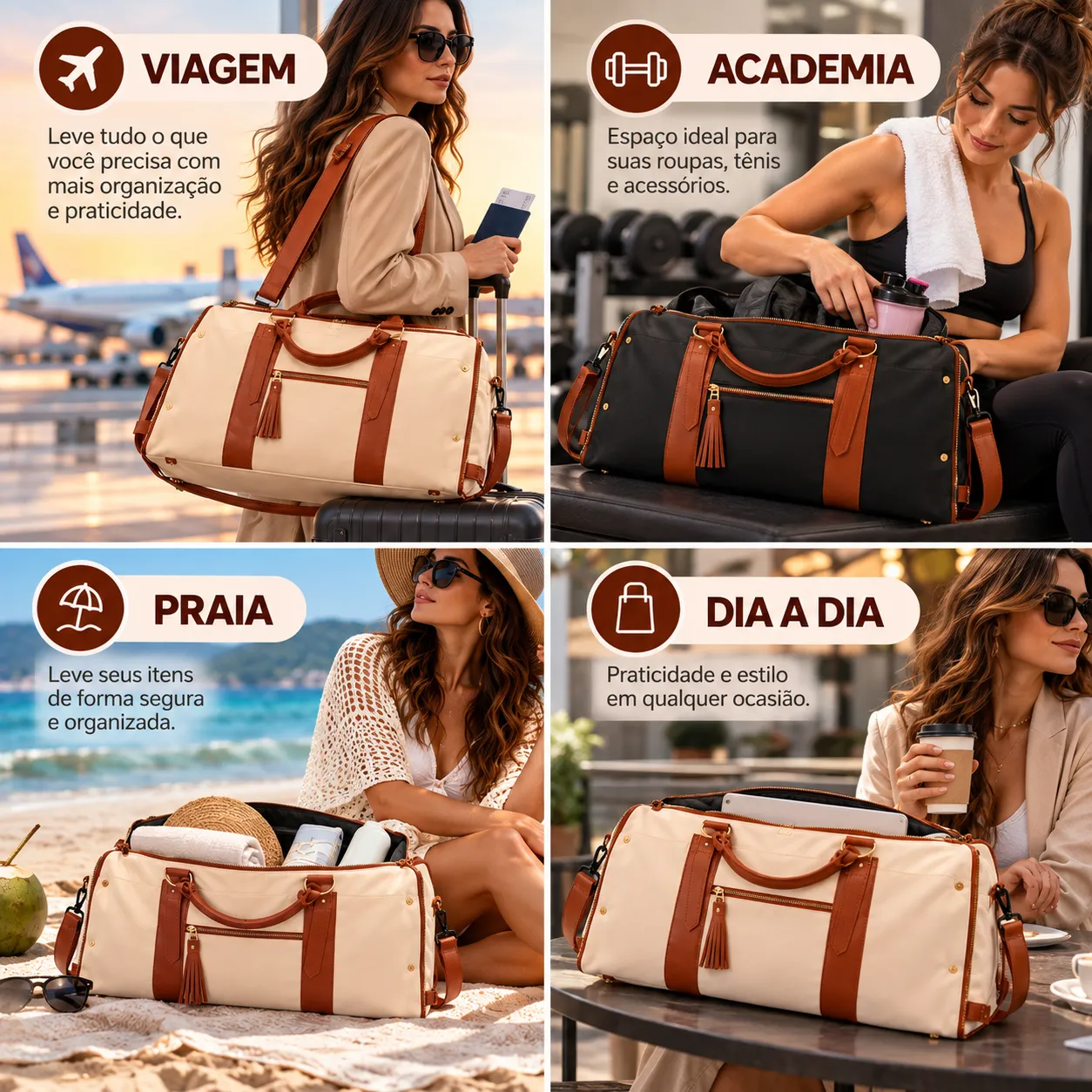 Bolsa de Viagem Grande Feminina Dobrável e Impermeável Armazenamento Saco de bagagem Saco de viagem armazenamento