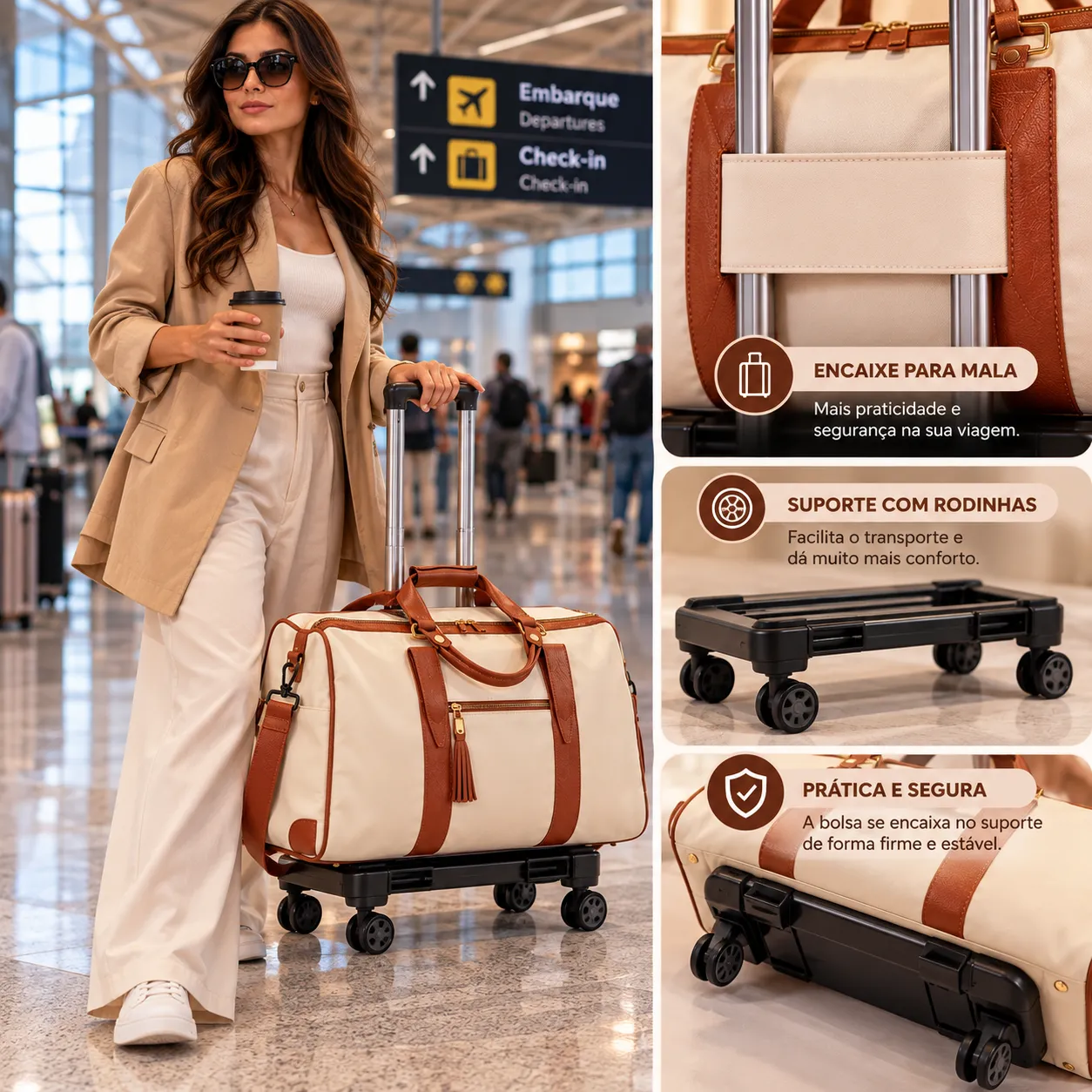 Bolsa de Viagem Grande Feminina Dobrável e Impermeável Armazenamento Saco de bagagem Saco de viagem armazenamento