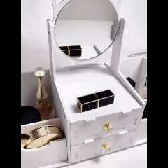 Organizador de Maquiagem com Espelho e 2 Gavetas