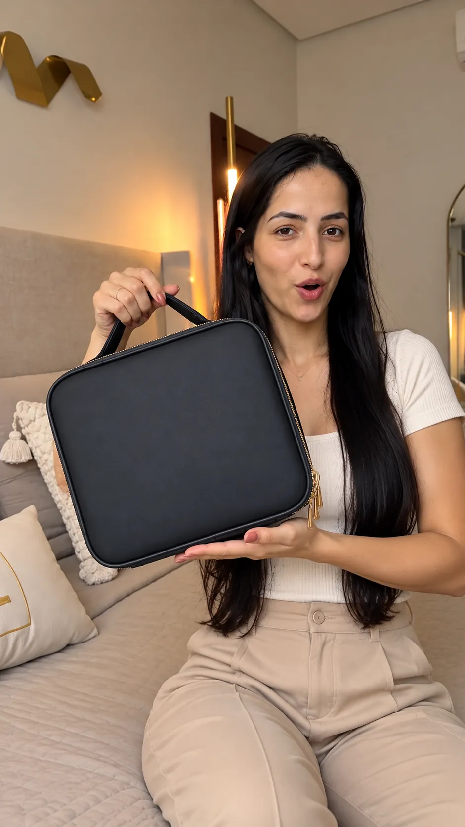 Maleta Para Maquiador/ Manicure/ Viagem Média com Espelho