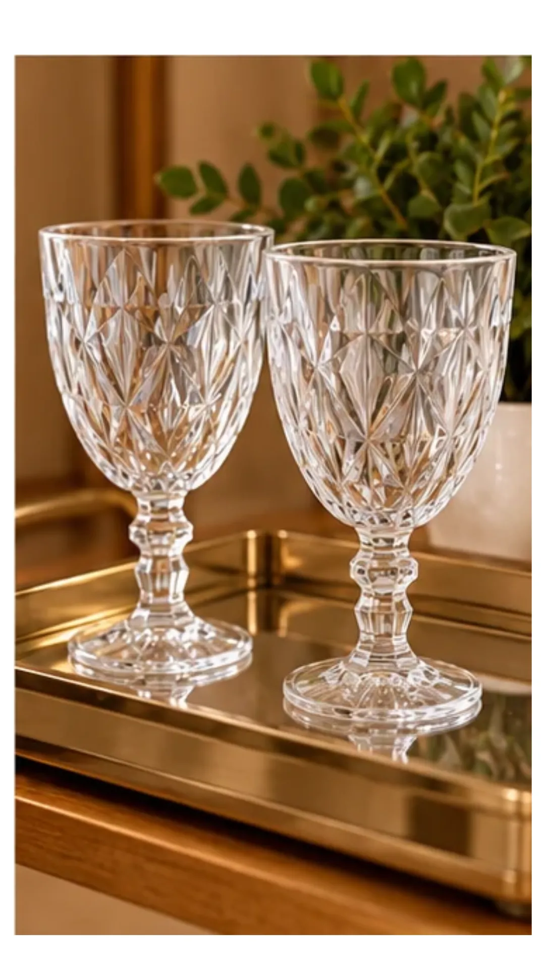 Jogo de Taça Diamante Copo Vidro Transparente Taças Abacaxi Gourmet Bico De Jaca 330ml