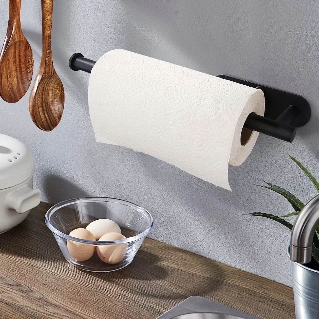 Suporte de papel toalha de aço inoxidável para cozinha.