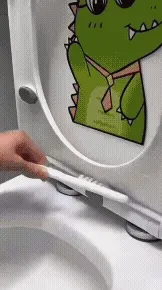 2 em 1 Escova de Silicone para Vaso Sanitário - Base de Banheiro Privada, Alta Eficiência